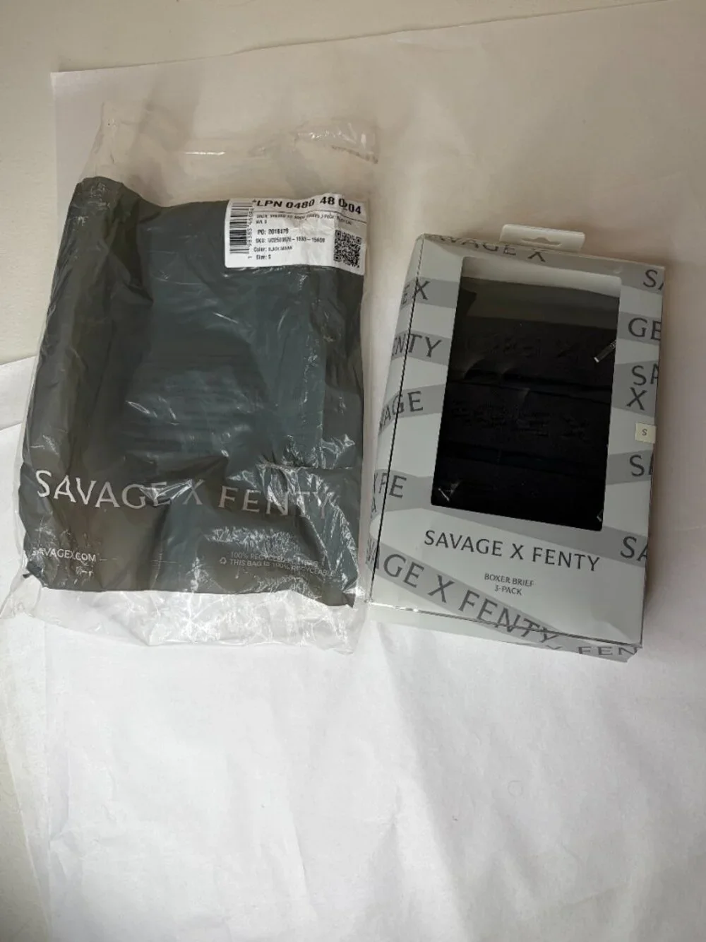 New 3-Pack Savage x Fenty Shadow Fit Boxer Briefs Black Size S